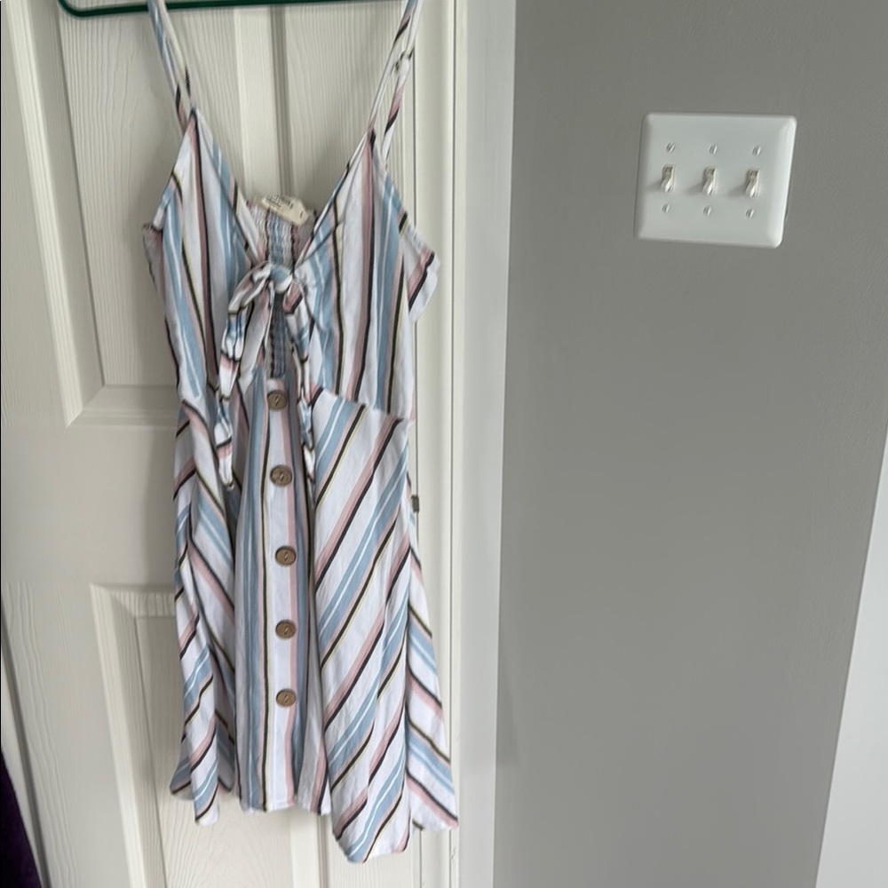 Ocean Drive Striped Mini Dress - Blue, Pink, White